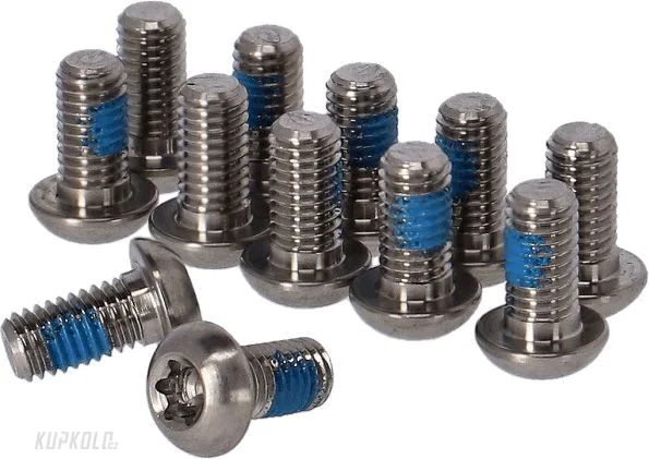 Sram&#x20;titanov&#x00E9;&#x20;&#x0161;rouby&#x20;na&#x20;kotou&#x010D;e&#x20;TORX&#x20;25,&#x20;12&#x20;kus&#x016F;&#x20;st&#x0159;&#x00ED;brn&#x00E9;
