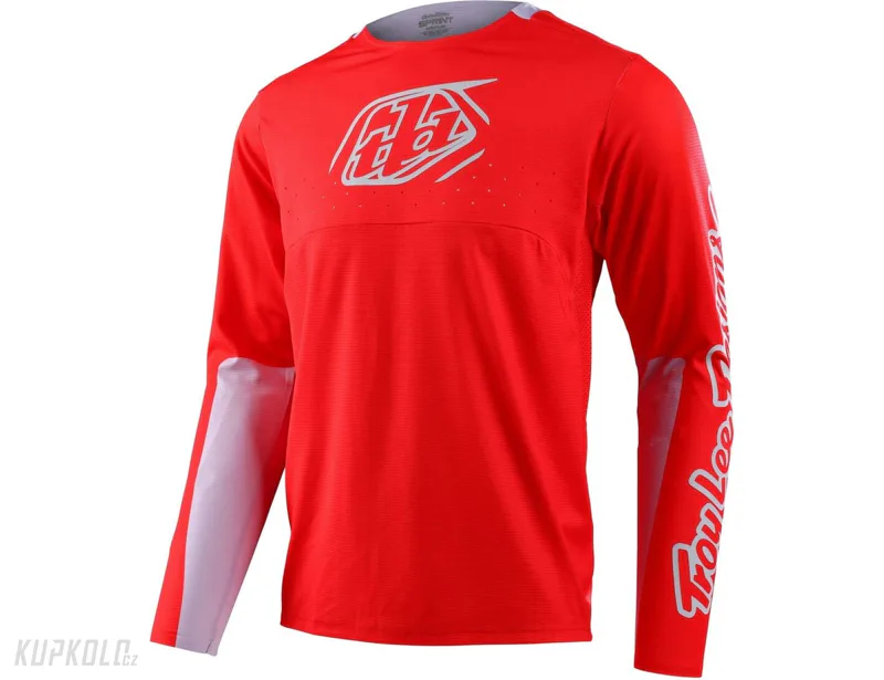 Dres&#x20;Troy&#x20;Lee&#x20;Designs&#x20;s&#x20;dlouh&#x00FD;m&#x20;ruk&#x00E1;vem&#x20;Sprint&#x20;icon&#x20;race&#x20;red