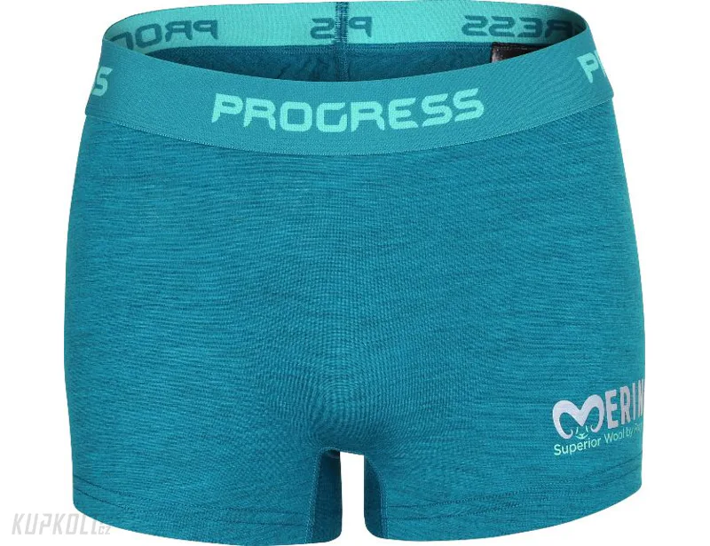 Progress Merino 170 dámské funkční boxerky, zelený melír