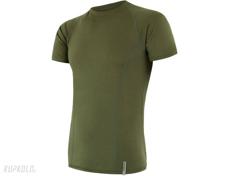 Pánské triko Sensor Merino Wool Active, krátký rukáv - safari