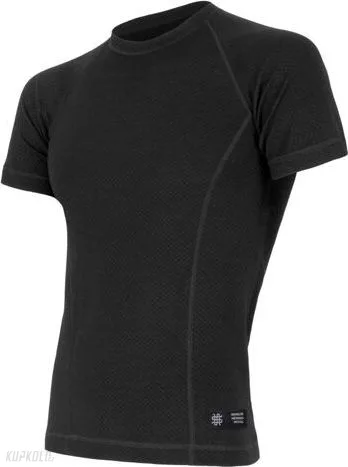 Pánské triko Sensor Double Face Merino Wool, krátký rukáv, černá