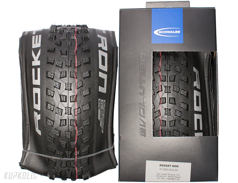 26" Schwalbe Rocket Ron, Addix Speed, Super Ground, S-skin, Tubeless Easy, pro elektrokola, kevlar