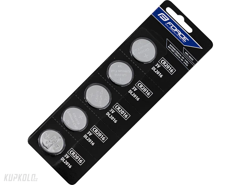 Baterie FORCE mincové CR2016 / 3V, 5 ks