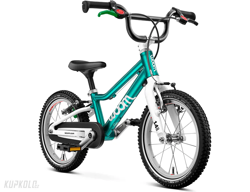 Woom&#x20;2&#x20;GO&#x20;metallic&#x20;turquoise&#x20;-&#x20;d&#x011B;tsk&#x00E9;&#x20;kolo&#x20;14&quot;