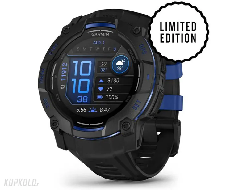 Garmin Instinct 3 Amoled 50 mm, černá/modrá