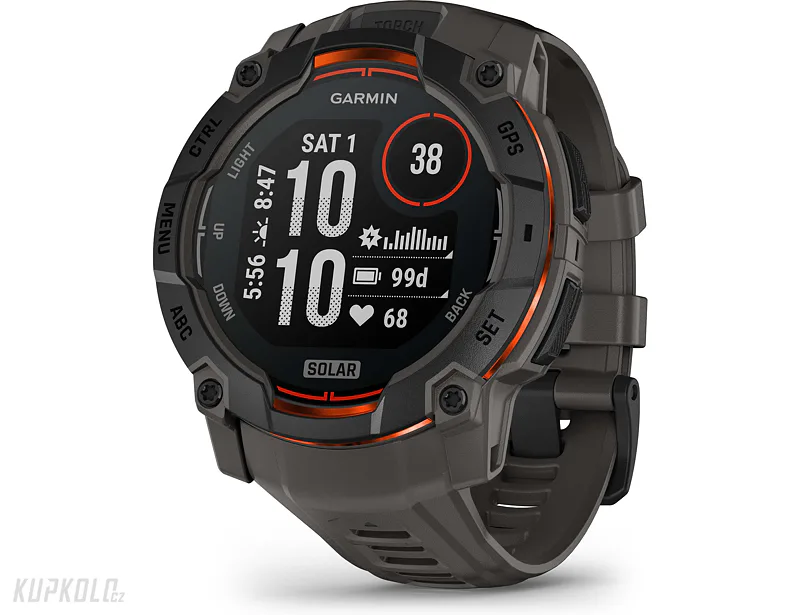 Garmin Instinct 3 Solar 50 mm, černá/šedá