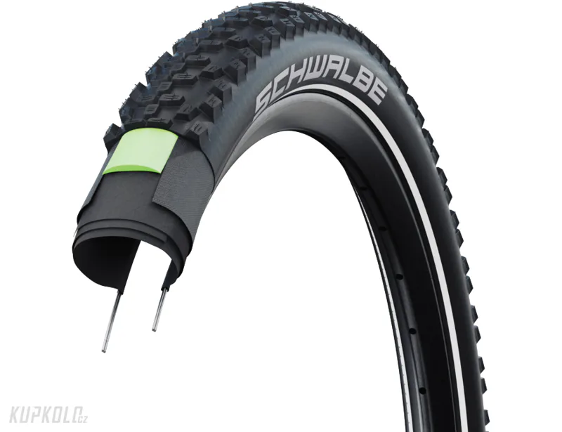 29" Plášť MTB Schwalbe Smart Sam Plus DD Green Guard Addix performance, drát, reflexní pruh