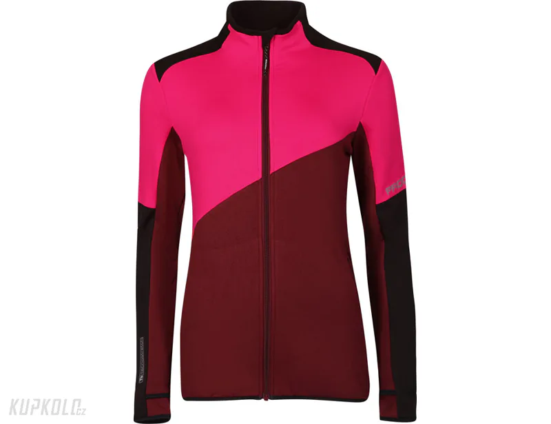 PROGRESS Territoria dámská funkční sportovní mikina, černá/fuchsie/tm.švestka