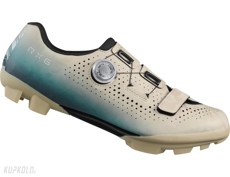 Tretry na gravel Shimano SH-RX600MF, béžová modrá
