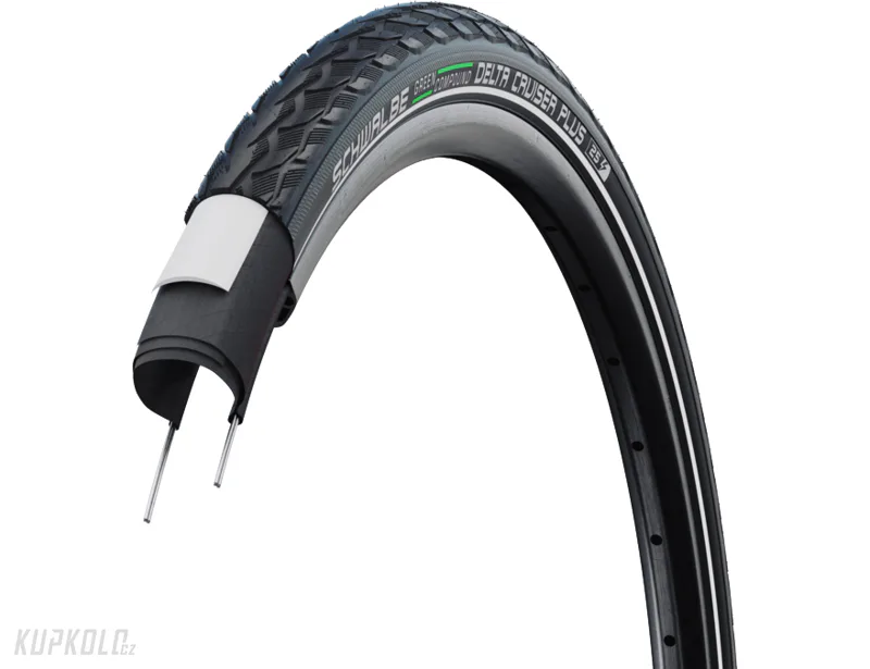 20" Plášť Schwalbe, Delta Cruiser Plus, pro elektrokola, černá, reflexní pruh