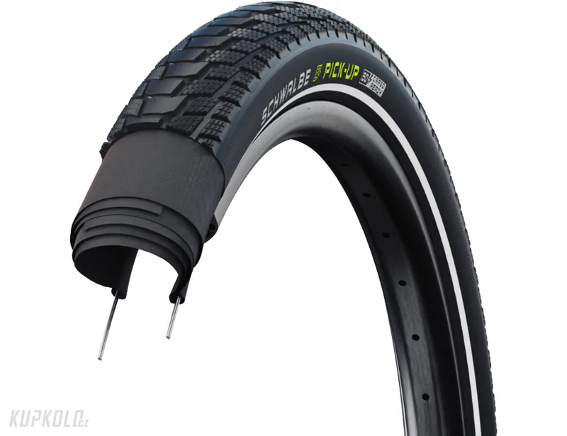 26" Plášť Schwalbe Pick Up, Super Defense, Addix E, černá + reflexní pruh