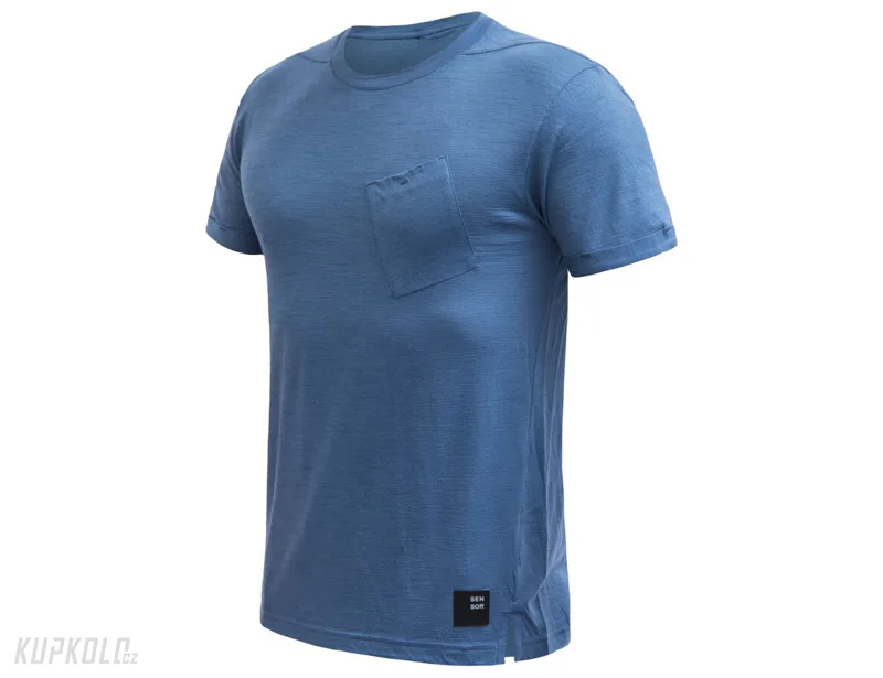 Sensor Merino AIR Traveller pánské triko kr. rukáv, Riviera Blue
