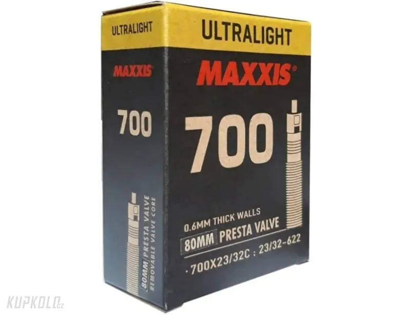 Silniční Duše Maxxis ULTRALIGHT Tube,700x23/32C galusový ventilek 80mm