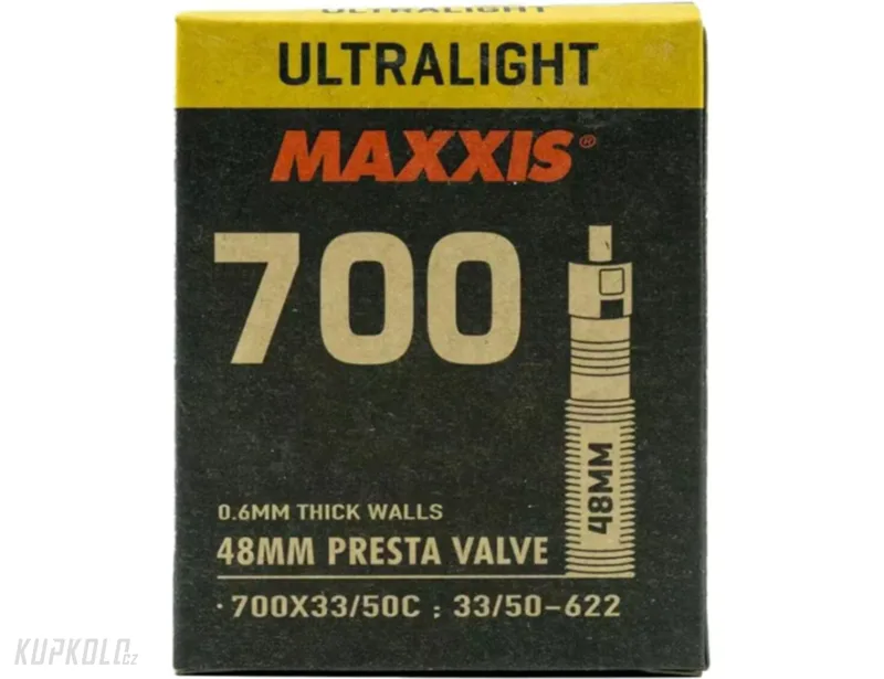 Duše gravel Maxxis Ultralight 700x33/50 galuskový ventilek 48 mm