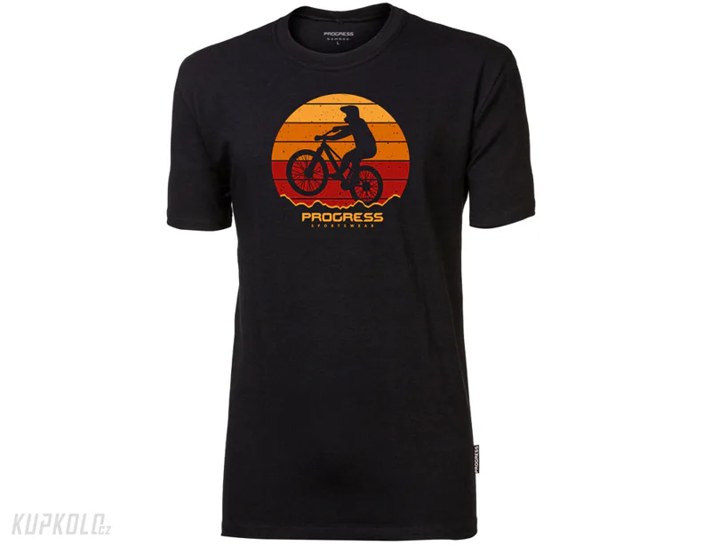 Progress Barbar BIKER pánské triko s bambusem, černá