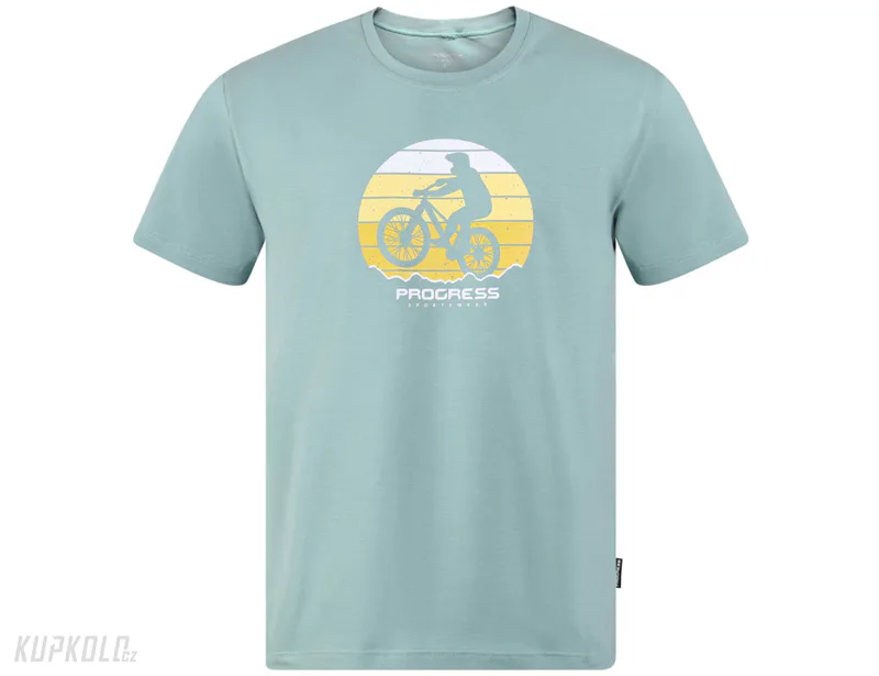 Progress Barbar BIKER pánské triko s bambusem, zelenomodrá
