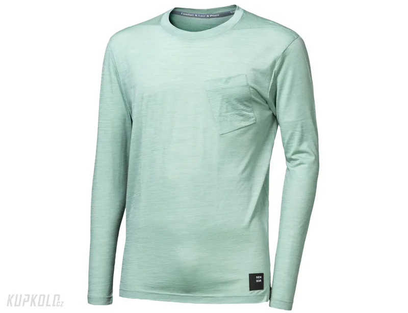 Sensor Merino AIR Traveller pánské triko dl. rukáv, Basil Green