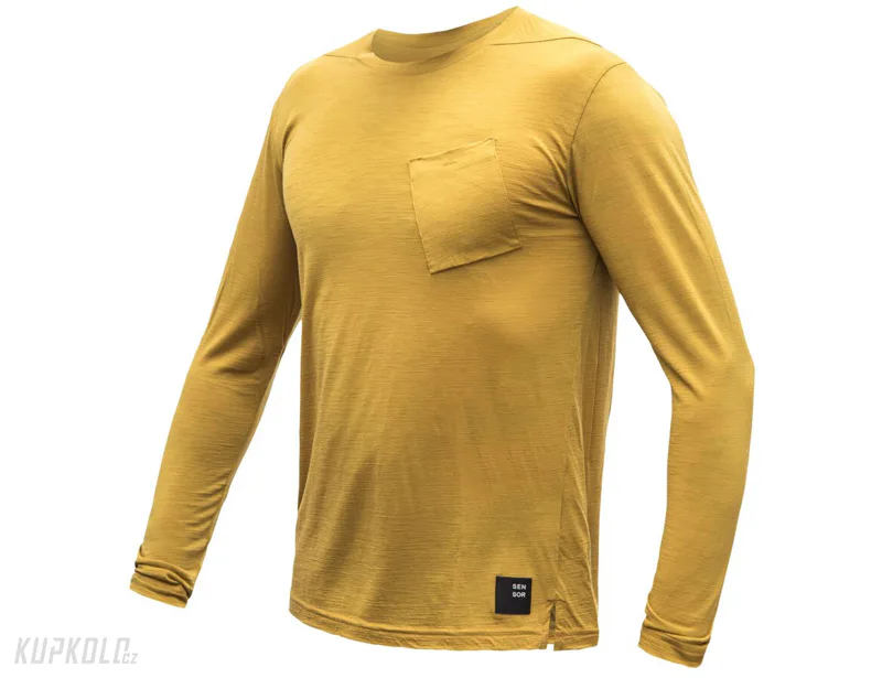 Sensor Merino AIR Traveller pánské triko dl. rukáv, Mustard