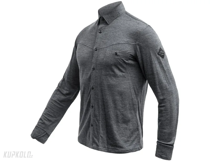 Sensor Merino LITE unisex košile, dl. rukáv, anthracite gray