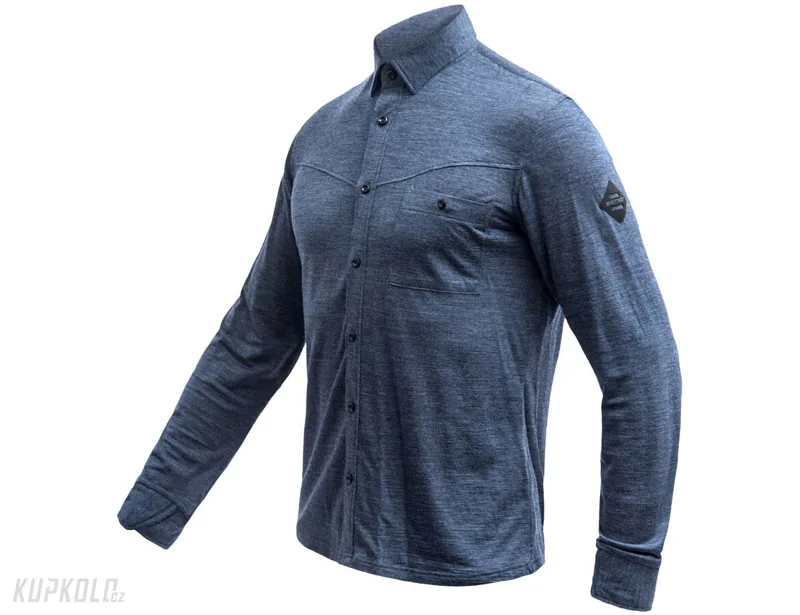 Sensor Merino LITE unisex košile, dl. rukáv, mottled blue