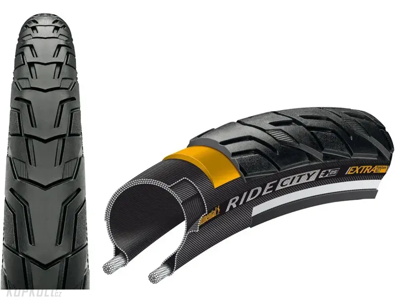 Plášť CONTINENTAL Ride City Reflex drát černá