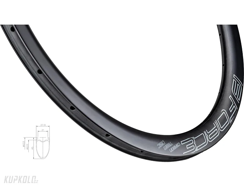 Silniční ráfek Force Karbon disc, 45 mm, 24 děr