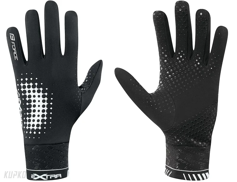 Jarní a podzimní rukavice FORCE EXTRA - černá