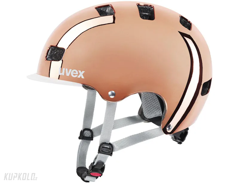 Helma&#x20;UVEX&#x20;HLMT&#x20;5&#x20;BIKE&#x20;PRO&#x20;ROS&#x00C9;&#x20;CHROME